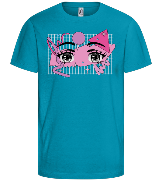 Fancy Eyes Design - Comfort kids fitted t-shirt_TURQUOISE_front