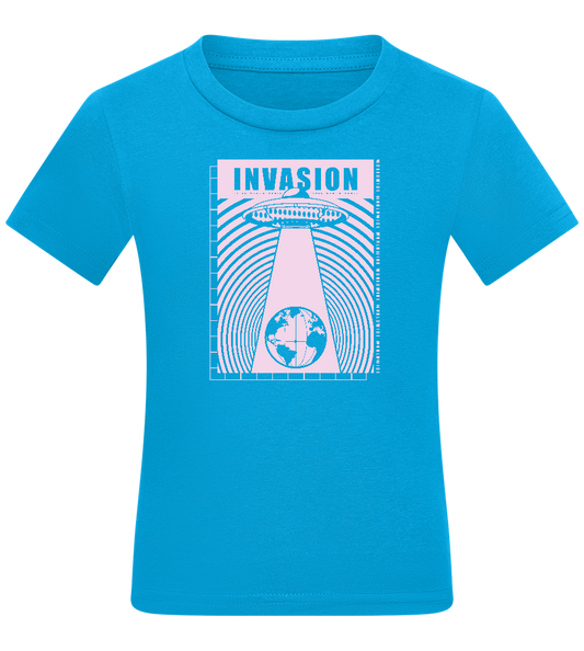 Invasion Ufo Design - Comfort kids fitted t-shirt_TURQUOISE_front
