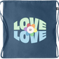 Love is Love Flower Design - Premium hemp drawstring bag_BLUE_front