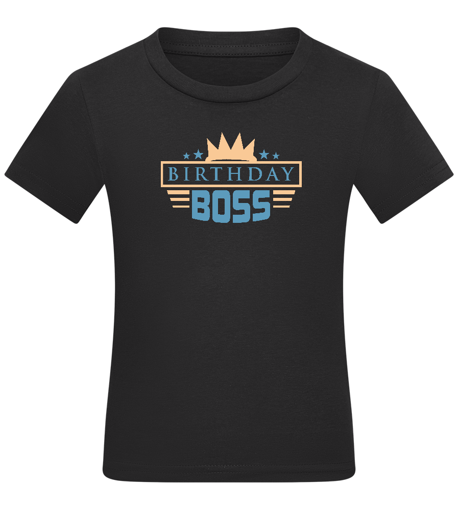 The Birthday Boss Design - Comfort kids fitted t-shirt_DEEP BLACK_front