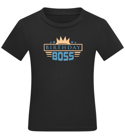 The Birthday Boss Design - Comfort kids fitted t-shirt_DEEP BLACK_front