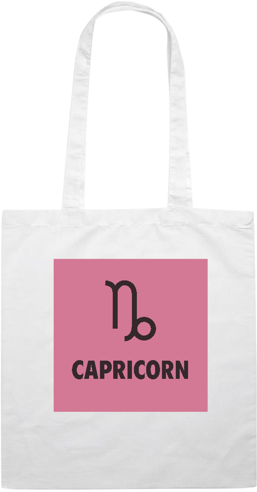 Zodiac Capricorn Design - Essential colored event tote bag_WHITE_front