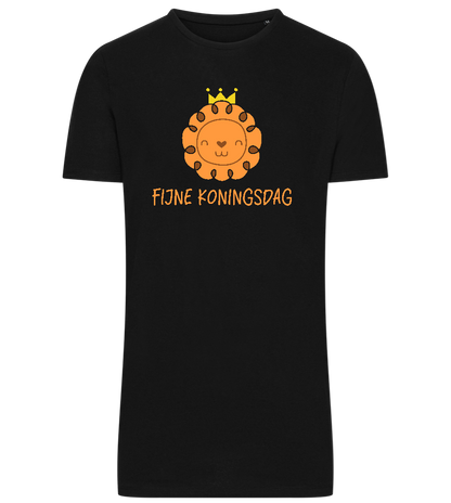 Fijne Koningsdag Design - Comfort men's long t-shirt_DEEP BLACK_front