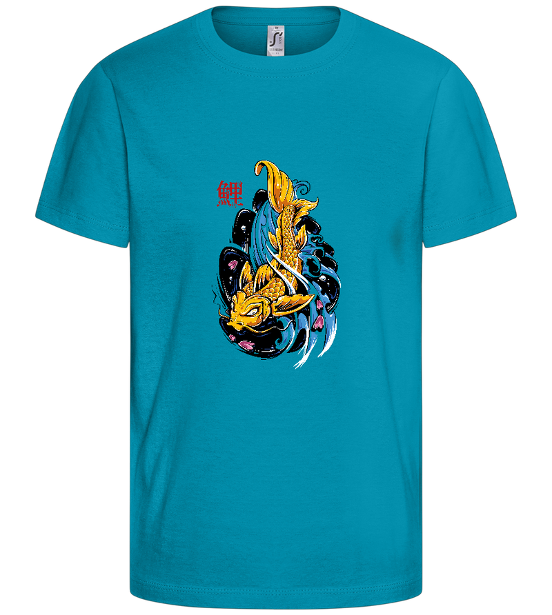 The Koi Carper Design - Comfort kids fitted t-shirt_TURQUOISE_front