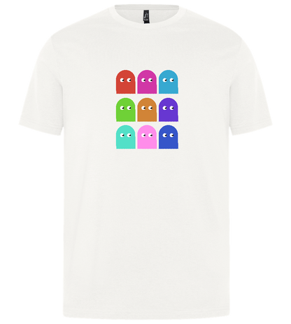 Oldschool Ghosts Design - Premium unisex regular fit t-shirt_ABSOLUTE WHITE_front