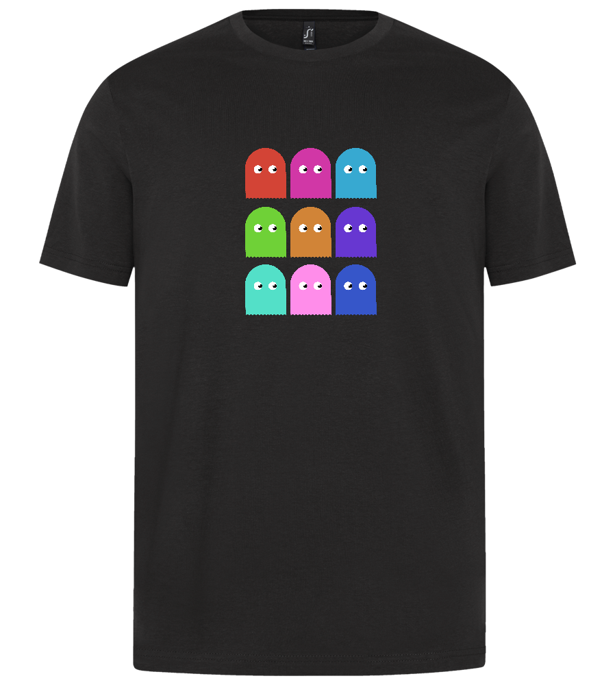 Oldschool Ghosts Design - Premium unisex regular fit t-shirt_DEEP BLACK_front