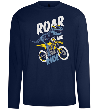 Dino Biker Design - Comfort men's long sleeve t-shirt_MARINE_front