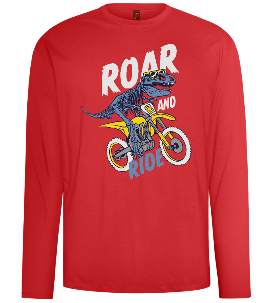 Dino Biker Design - Comfort men's long sleeve t-shirt_RED_front