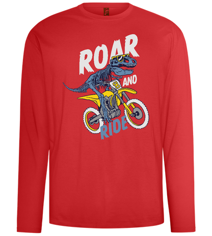 Dino Biker Design - Comfort men's long sleeve t-shirt_RED_front