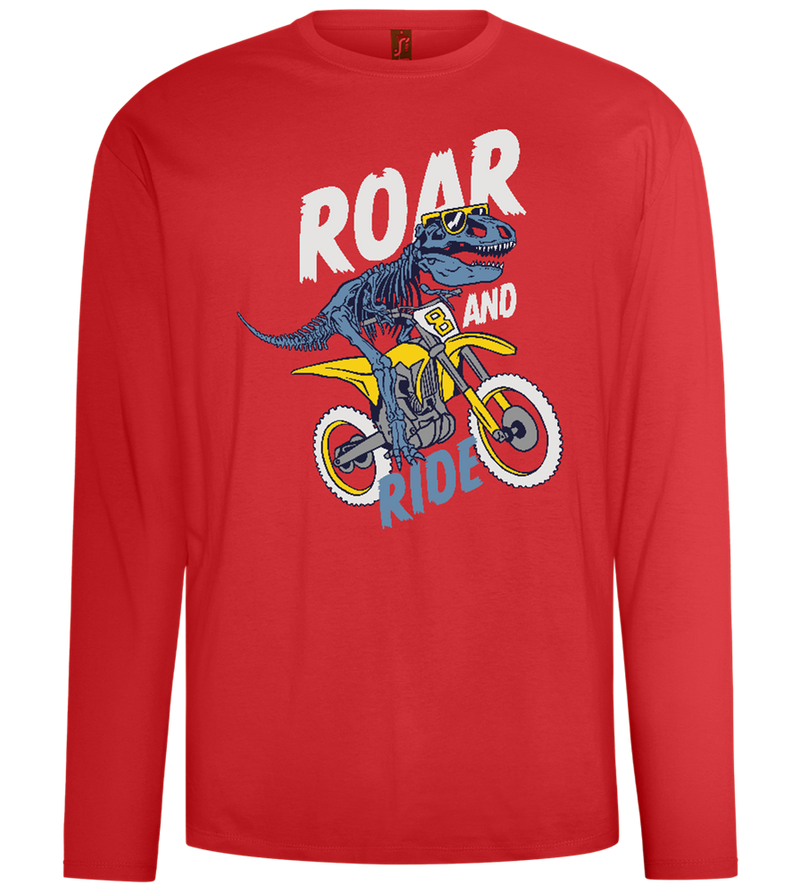 Dino Biker Design - Comfort men's long sleeve t-shirt_RED_front