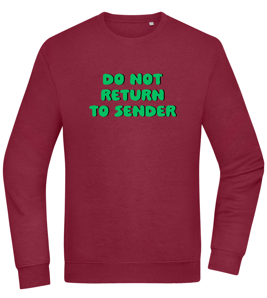 Do Not Return to Sender Design - Comfort Essential Unisex Sweater_BORDEAUX_front