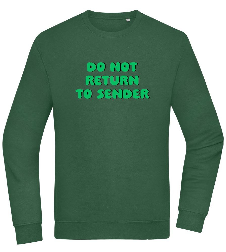 Do Not Return to Sender Design - Comfort Essential Unisex Sweater_GREEN BOTTLE_front