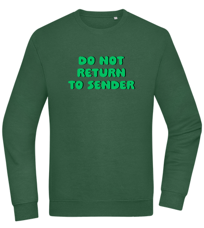 Do Not Return to Sender Design - Comfort Essential Unisex Sweater_GREEN BOTTLE_front