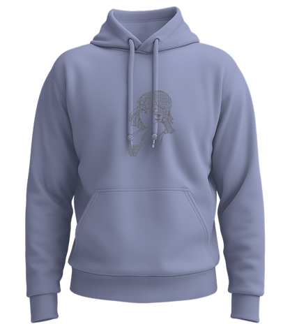 Mysterious Anime Girl Design - Premium Essential Unisex Hoodie_BLUE_front