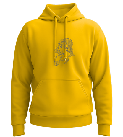 Mysterious Anime Girl Design - Premium Essential Unisex Hoodie_YELLOW_front