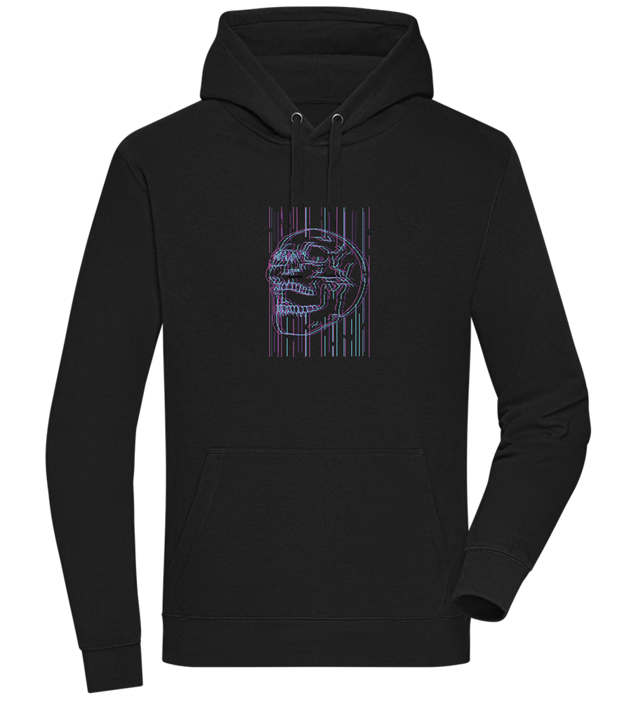 Neon Lines Skull Design - Premium unisex hoodie_BLACK_front