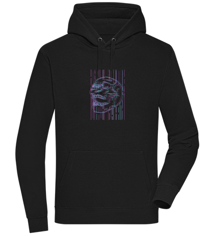 Neon Lines Skull Design - Premium unisex hoodie_BLACK_front