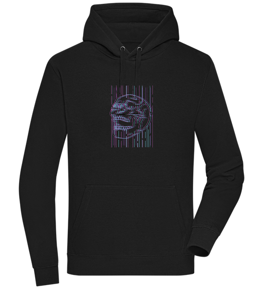 Neon Lines Skull Design - Premium unisex hoodie_BLACK_front