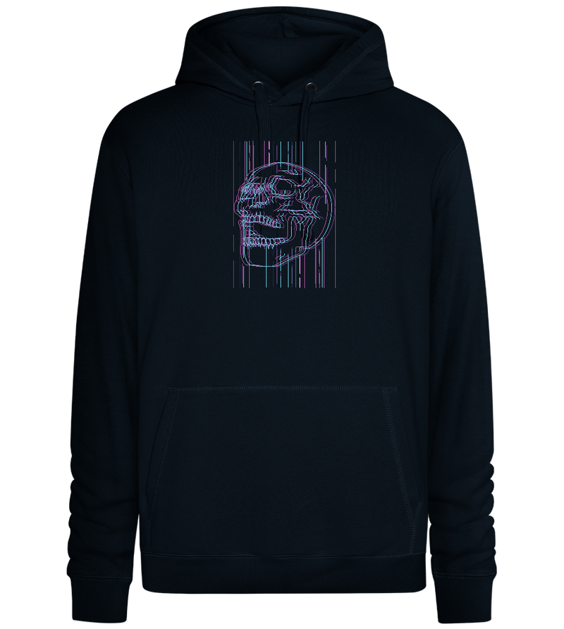 Neon Lines Skull Design - Premium unisex hoodie_BLACK_front