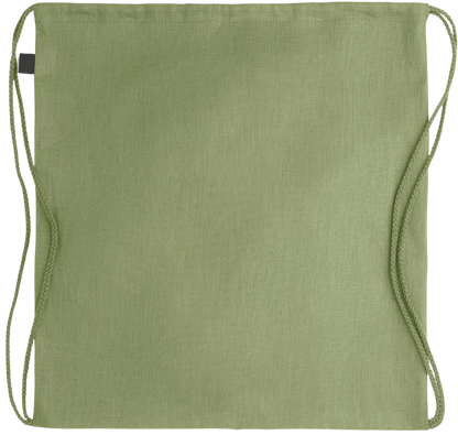 Buy Now Cry Later Design - Premium hemp drawstring bag_GREEN_back