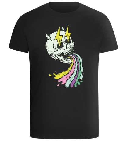 Rainbow Skull Thunders Design - Comfort boys fitted t-shirt_DEEP BLACK_front