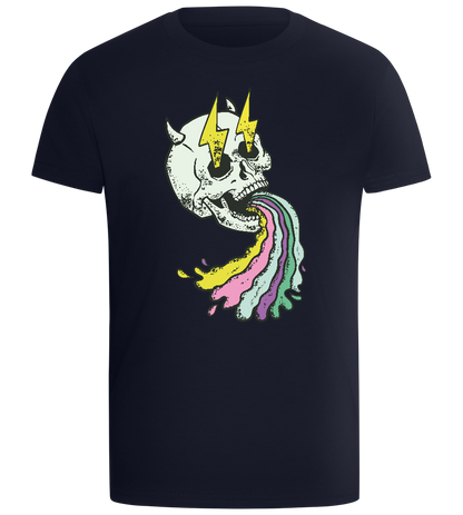 Rainbow Skull Thunders Design - Comfort boys fitted t-shirt_FRENCH NAVY_front