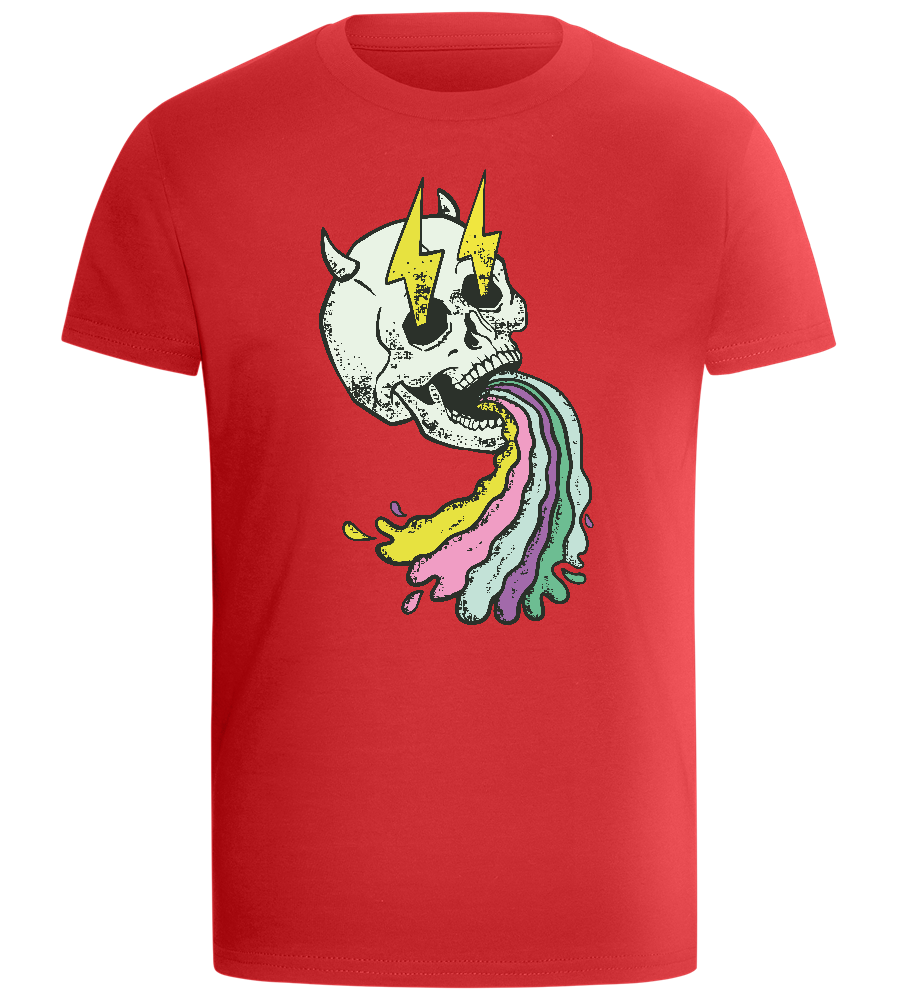 Rainbow Skull Thunders Design - Comfort boys fitted t-shirt_RED_front