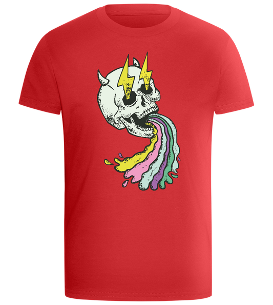 Rainbow Skull Thunders Design - Comfort boys fitted t-shirt_RED_front