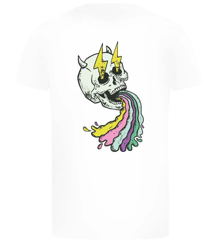 Rainbow Skull Thunders Design - Comfort boys fitted t-shirt_WHITE_front