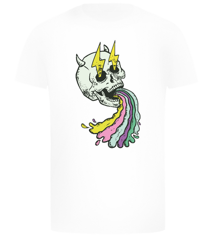 Rainbow Skull Thunders Design - Comfort boys fitted t-shirt_WHITE_front