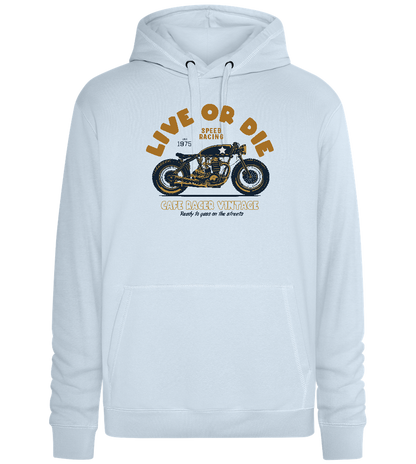 Cafe Racer Motor Design - Premium unisex hoodie_CREAMY BLUE_front