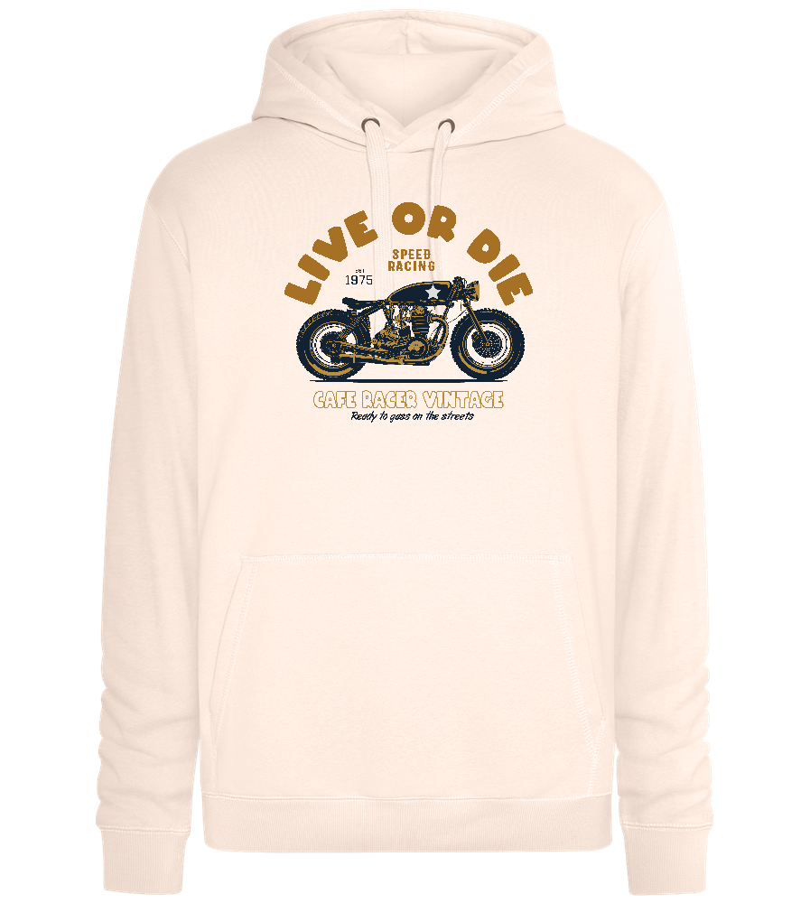 Cafe Racer Motor Design - Premium unisex hoodie_LIGHT PEACH ROSE_front