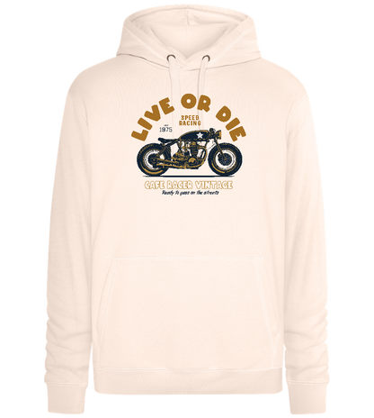 Cafe Racer Motor Design - Premium unisex hoodie_LIGHT PEACH ROSE_front