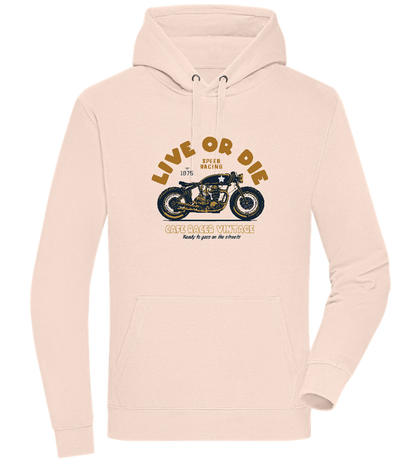 Cafe Racer Motor Design - Premium unisex hoodie_LIGHT PEACH ROSE_front