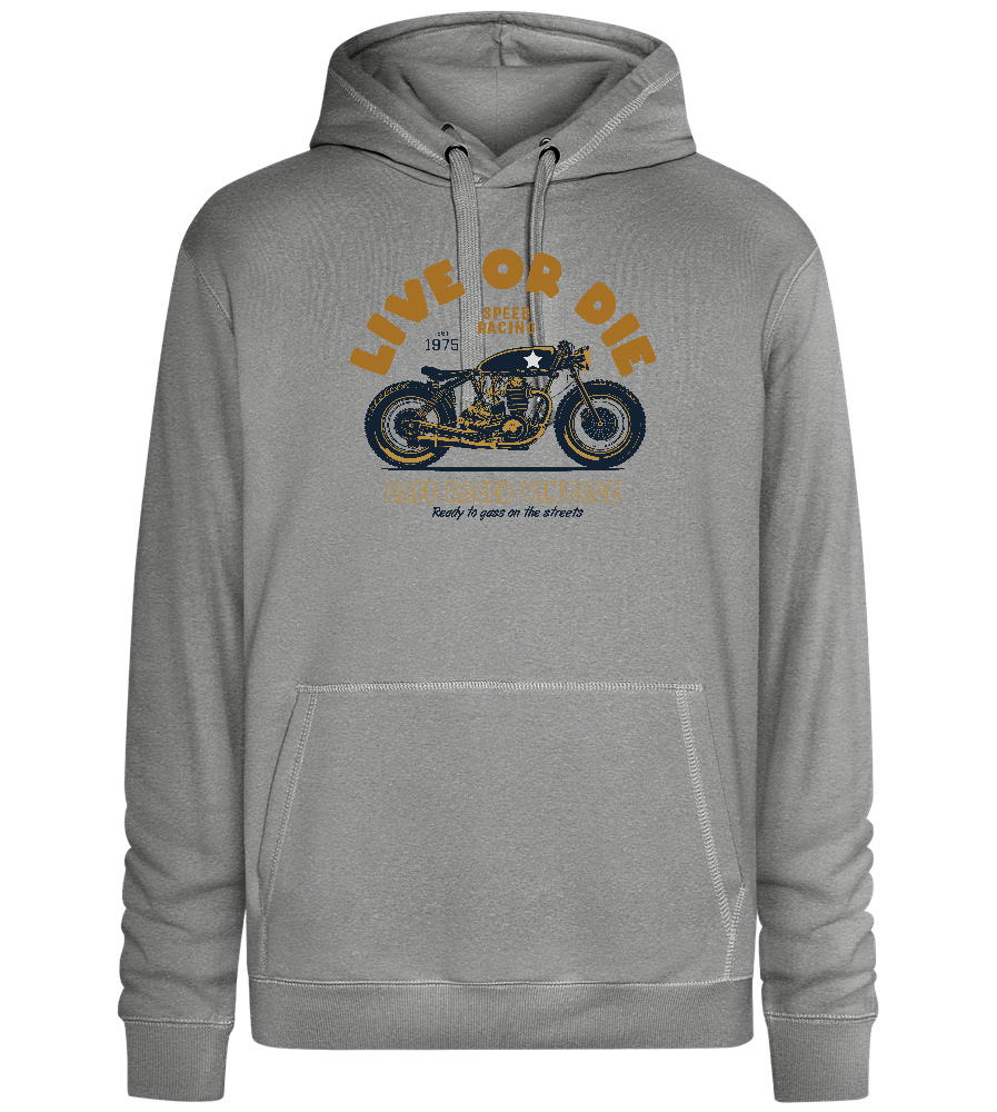 Cafe Racer Motor Design - Premium unisex hoodie_ORION GREY II_front