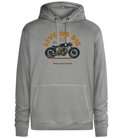 Cafe Racer Motor Design - Premium unisex hoodie_ORION GREY II_front