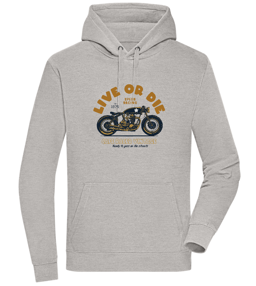 Cafe Racer Motor Design - Premium unisex hoodie_ORION GREY II_front