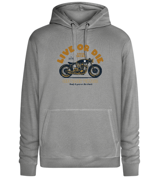 Cafe Racer Motor Design - Premium unisex hoodie_ORION GREY II_front