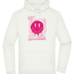 Distorted Pink Smiley Design - Premium Essential Unisex Hoodie_CREAMY GREEN_front