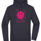 Distorted Pink Smiley Design - Premium Essential Unisex Hoodie_FRENCH NAVY_front