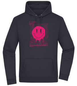 Distorted Pink Smiley Design - Premium Essential Unisex Hoodie