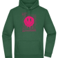 Distorted Pink Smiley Design - Premium Essential Unisex Hoodie_GREEN BOTTLE_front