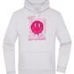 Distorted Pink Smiley Design - Premium Essential Unisex Hoodie_ORION GREY II_front