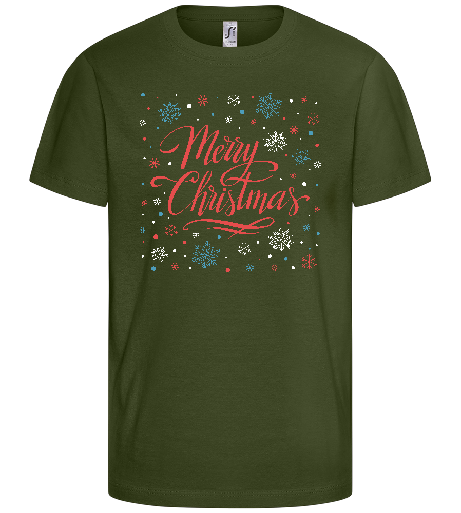 Merry Christmas Snowflakes Design - Basic kids t-shirt_ARMY_front