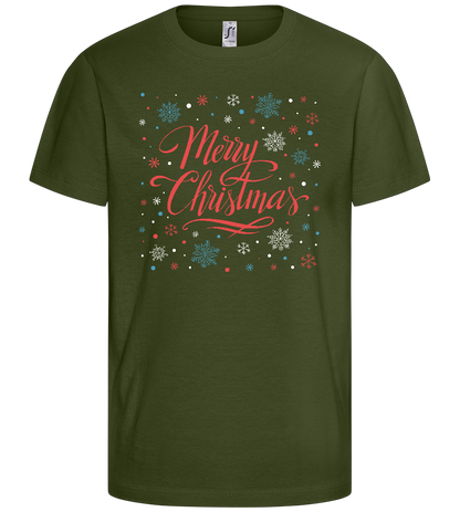 Merry Christmas Snowflakes Design - Basic kids t-shirt_ARMY_front