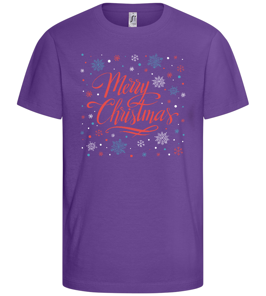 Merry Christmas Snowflakes Design - Basic kids t-shirt_DARK PURPLE_front