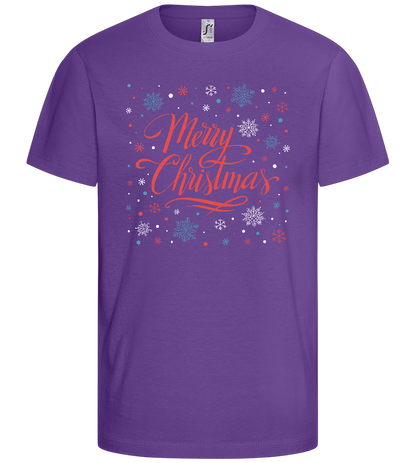 Merry Christmas Snowflakes Design - Basic kids t-shirt_DARK PURPLE_front