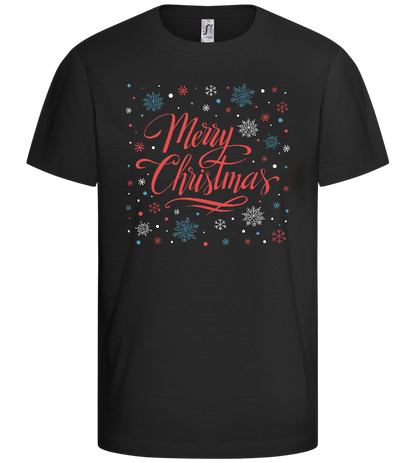 Merry Christmas Snowflakes Design - Basic kids t-shirt_DEEP BLACK_front