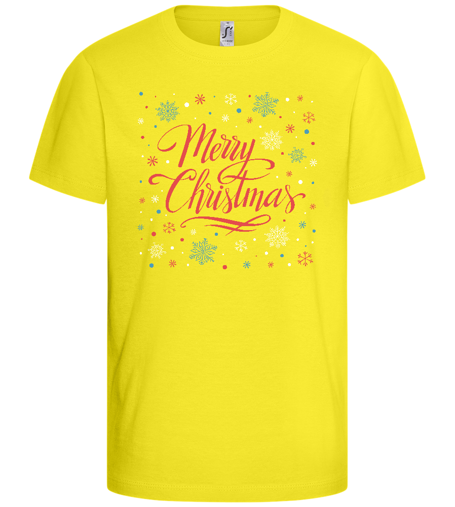 Merry Christmas Snowflakes Design - Basic kids t-shirt_LEMON_front