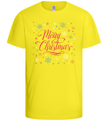 Merry Christmas Snowflakes Design - Basic kids t-shirt_LEMON_front